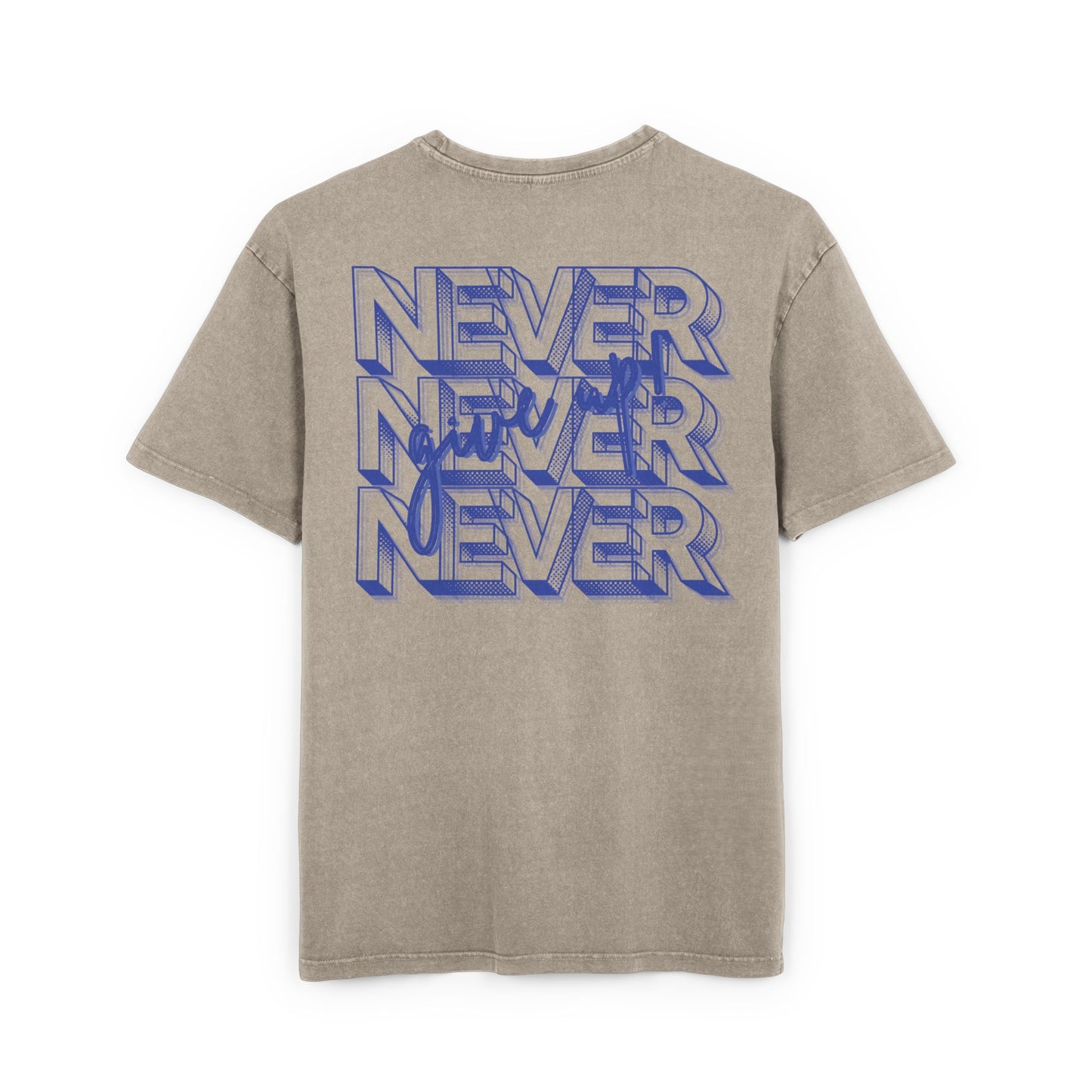 NEVER GIVE UP - blue - Washed Oversized Fit