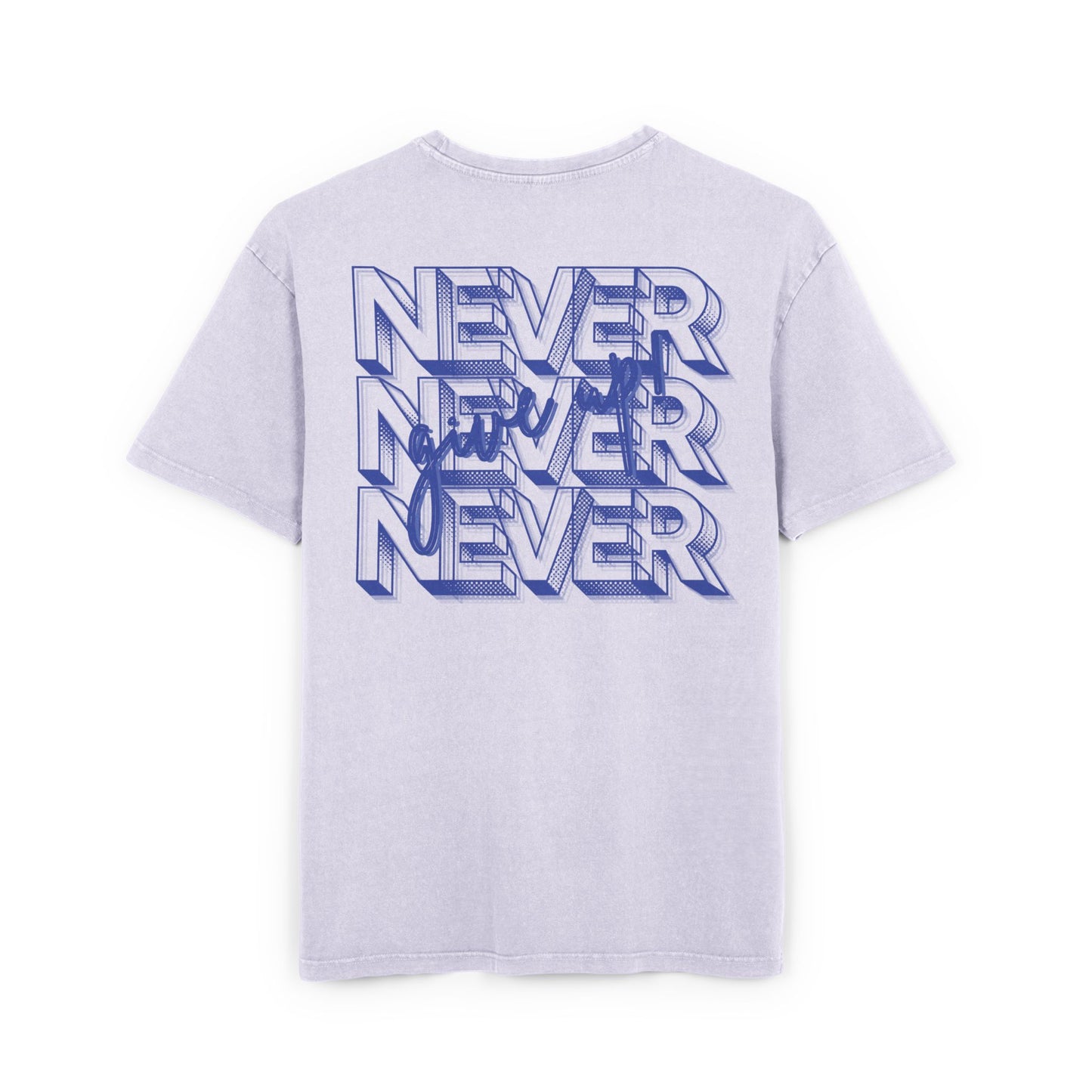NEVER GIVE UP - blue - Washed Oversized Fit