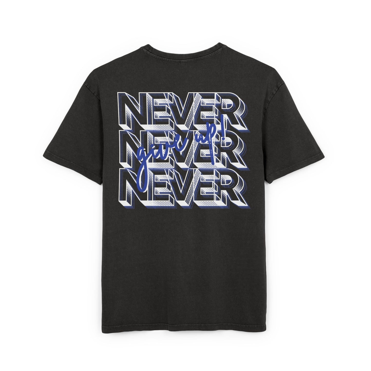 NEVER GIVE UP - blue - Washed Oversized Fit