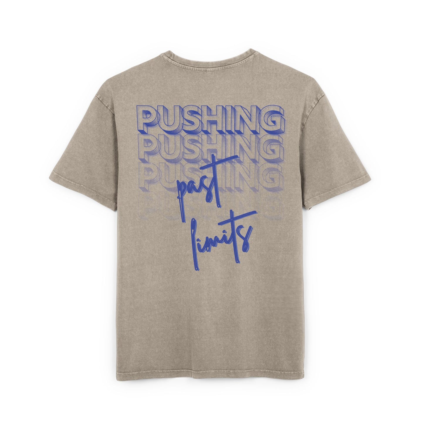 Pushing past limits - blue - Washed Oversized Fit