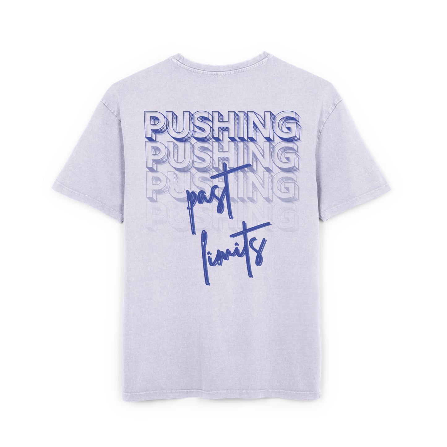 Pushing past limits - blue - Washed Oversized Fit