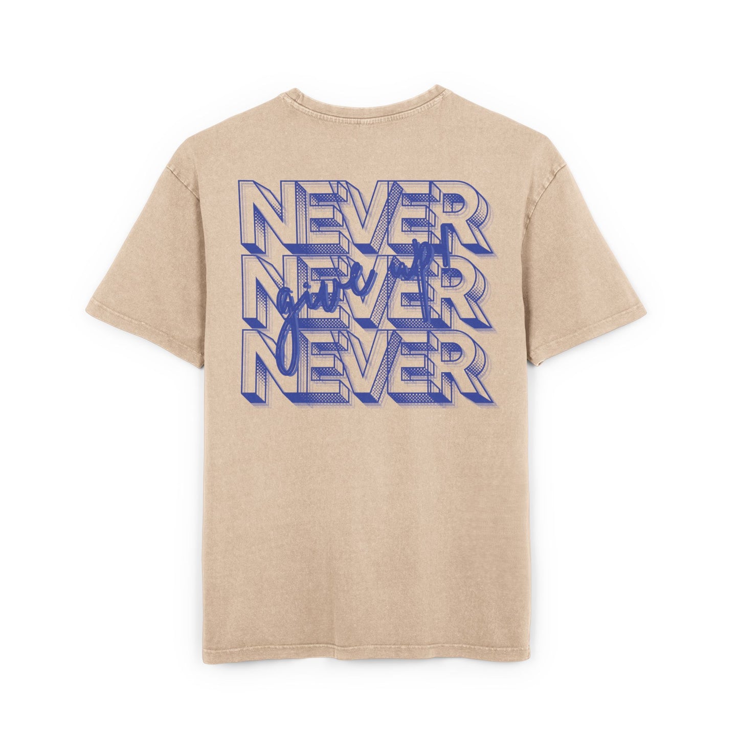 NEVER GIVE UP - blue - Washed Oversized Fit